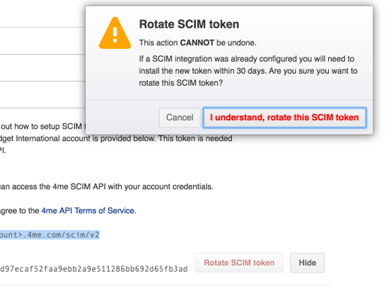 Rotate SCIM token